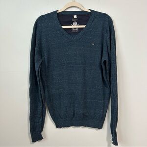 Diesel Teal Blue V-Neck Pullover Cotton Blend Sweater Men’s Size Medium